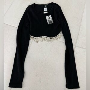 Crop Top with Beaded Fringe
